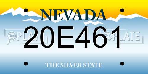 20E461 Nevada License Plate