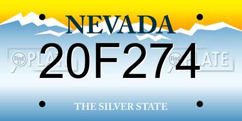 20F274 Nevada License Plate