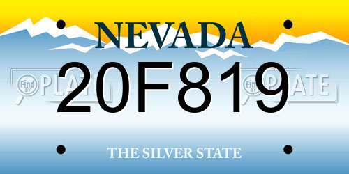 20F819 Nevada License Plate