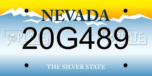 20G489 Nevada License Plate