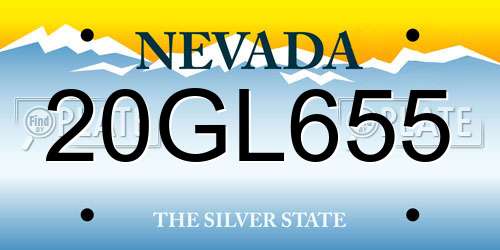20GL655 Nevada License Plate