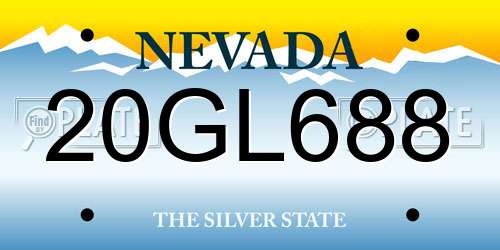 20GL688 Nevada License Plate