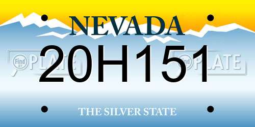 20H151 Nevada License Plate