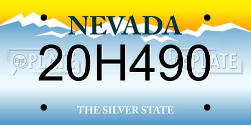 20H490 Nevada License Plate