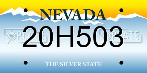 20H503 Nevada License Plate