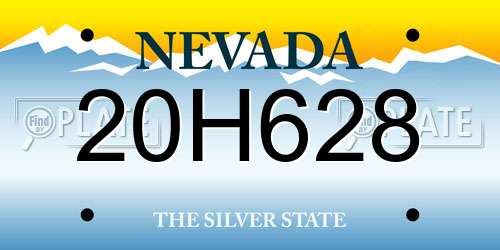 20H628 Nevada License Plate