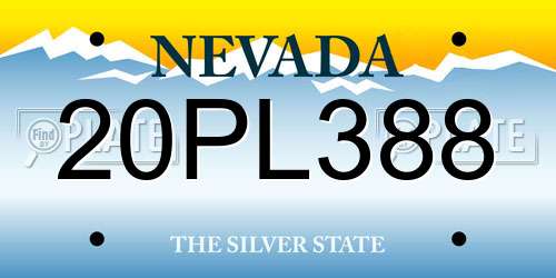 20PL388 Nevada License Plate