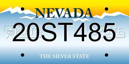 20ST485 Nevada License Plate