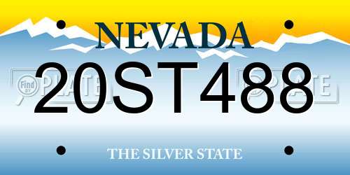 20ST488 Nevada License Plate