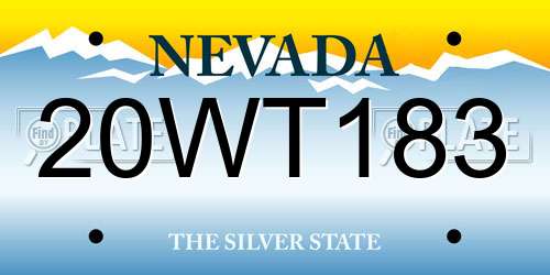 20WT183 Nevada License Plate
