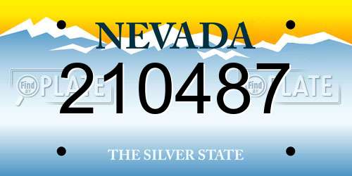 210487 Nevada License Plate