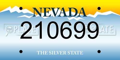210699 Nevada License Plate