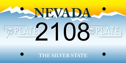 2108 Nevada License Plate
