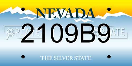2109B9 Nevada License Plate