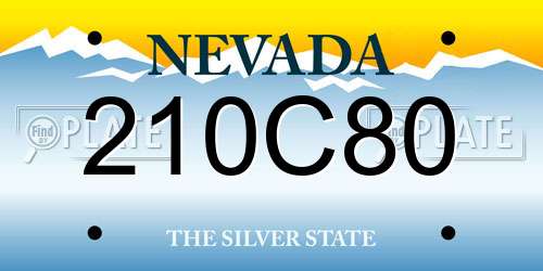 210C80 Nevada License Plate