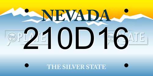 210D16 Nevada License Plate