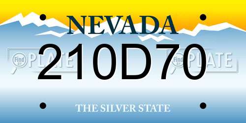 210D70 Nevada License Plate