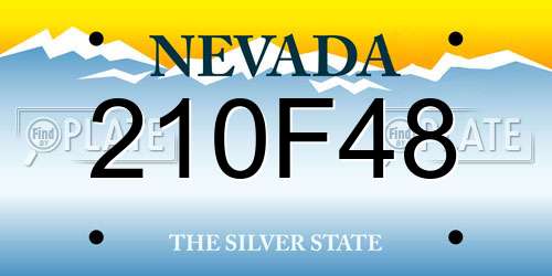 210F48 Nevada License Plate