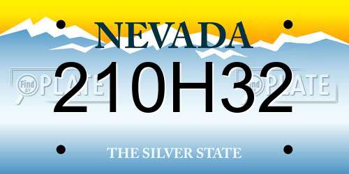 210H32 Nevada License Plate