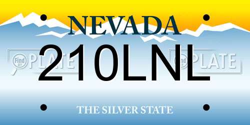 210LNL Nevada License Plate