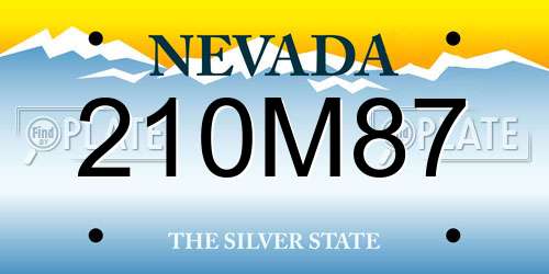 210M87 Nevada License Plate