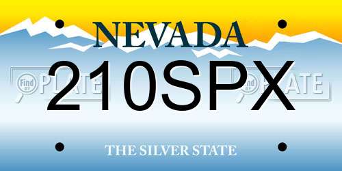 210SPX Nevada License Plate