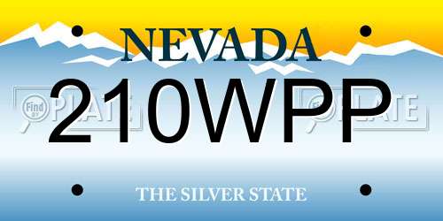 210WPP Nevada License Plate