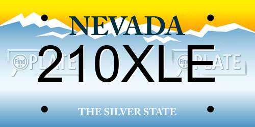 210XLE Nevada License Plate