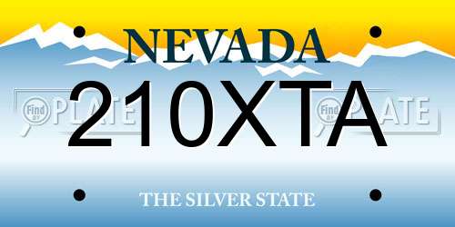 210XTA Nevada License Plate