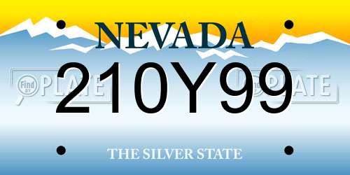 210Y99 Nevada License Plate