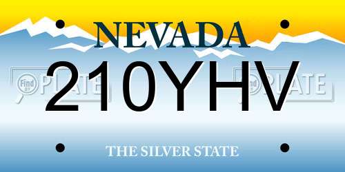 210YHV Nevada License Plate