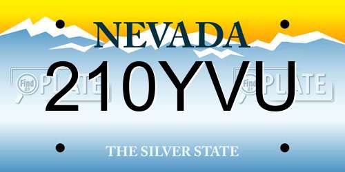 210YVU Nevada License Plate