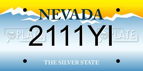 2111YI Nevada License Plate