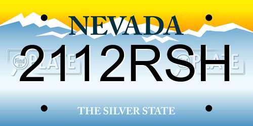 2112RSH Nevada License Plate