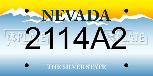 2114A2 Nevada License Plate