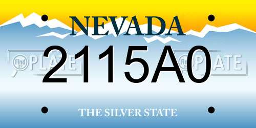 2115A0 Nevada License Plate