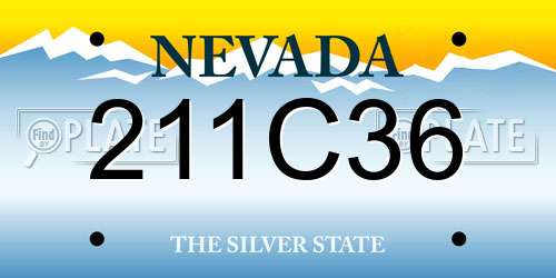 211C36 Nevada License Plate