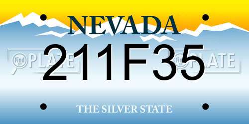 211F35 Nevada License Plate