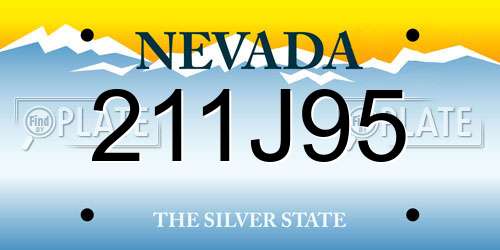 211J95 Nevada License Plate