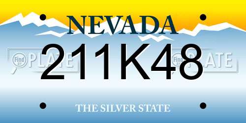 211K48 Nevada License Plate