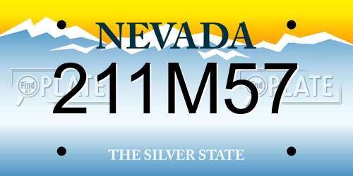 211M57 Nevada License Plate