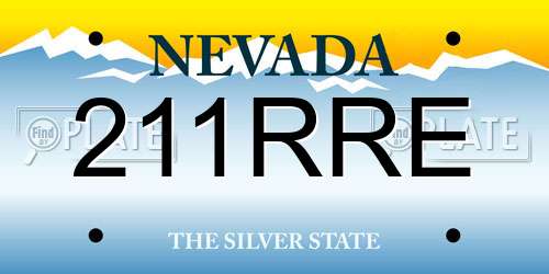 211RRE Nevada License Plate