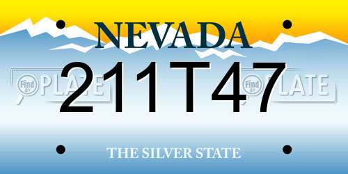 211T47 Nevada License Plate