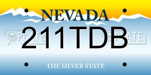 211TDB Nevada License Plate