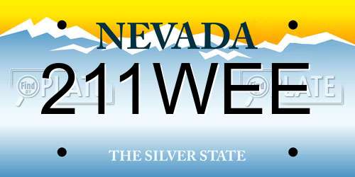 211WEE Nevada License Plate