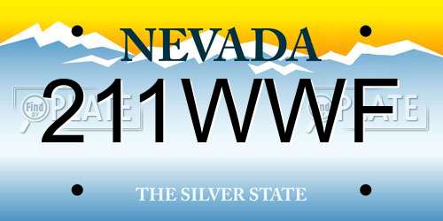 211WWF Nevada License Plate