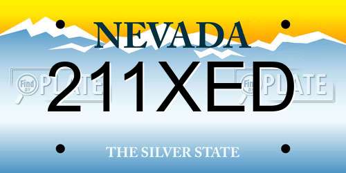 211XED Nevada License Plate