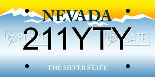 211YTY Nevada License Plate