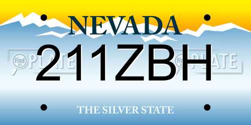 211ZBH Nevada License Plate