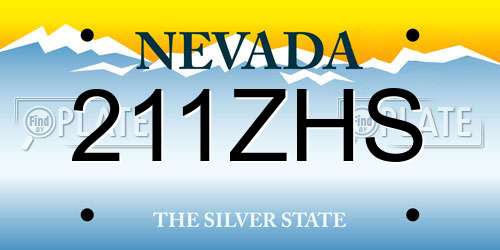 211ZHS Nevada License Plate